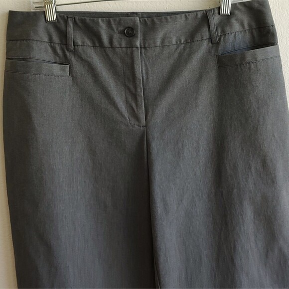 Trixie + Lulu Gray Dress Pants Slacks Straight  Wide Leg Corpcore Preppy - Picture 4 of 6